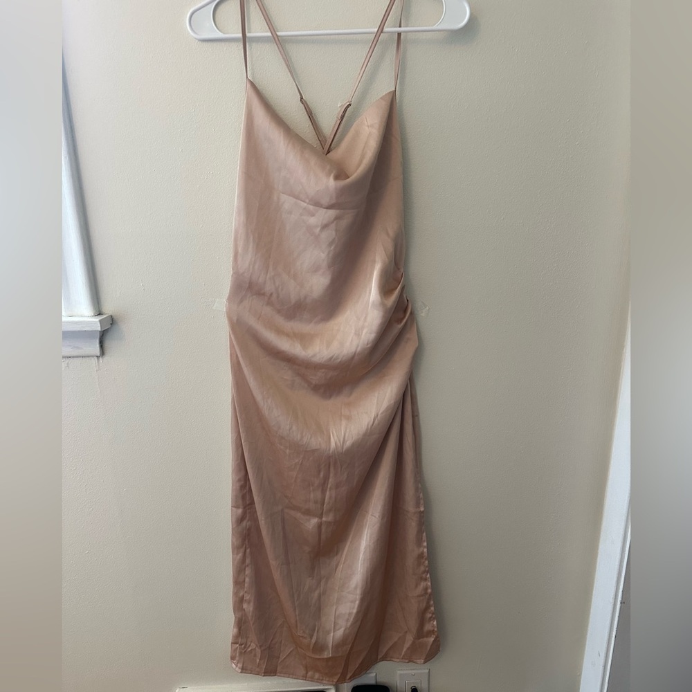 SHEIN Blush Pink Asymmetrical Slip Dress